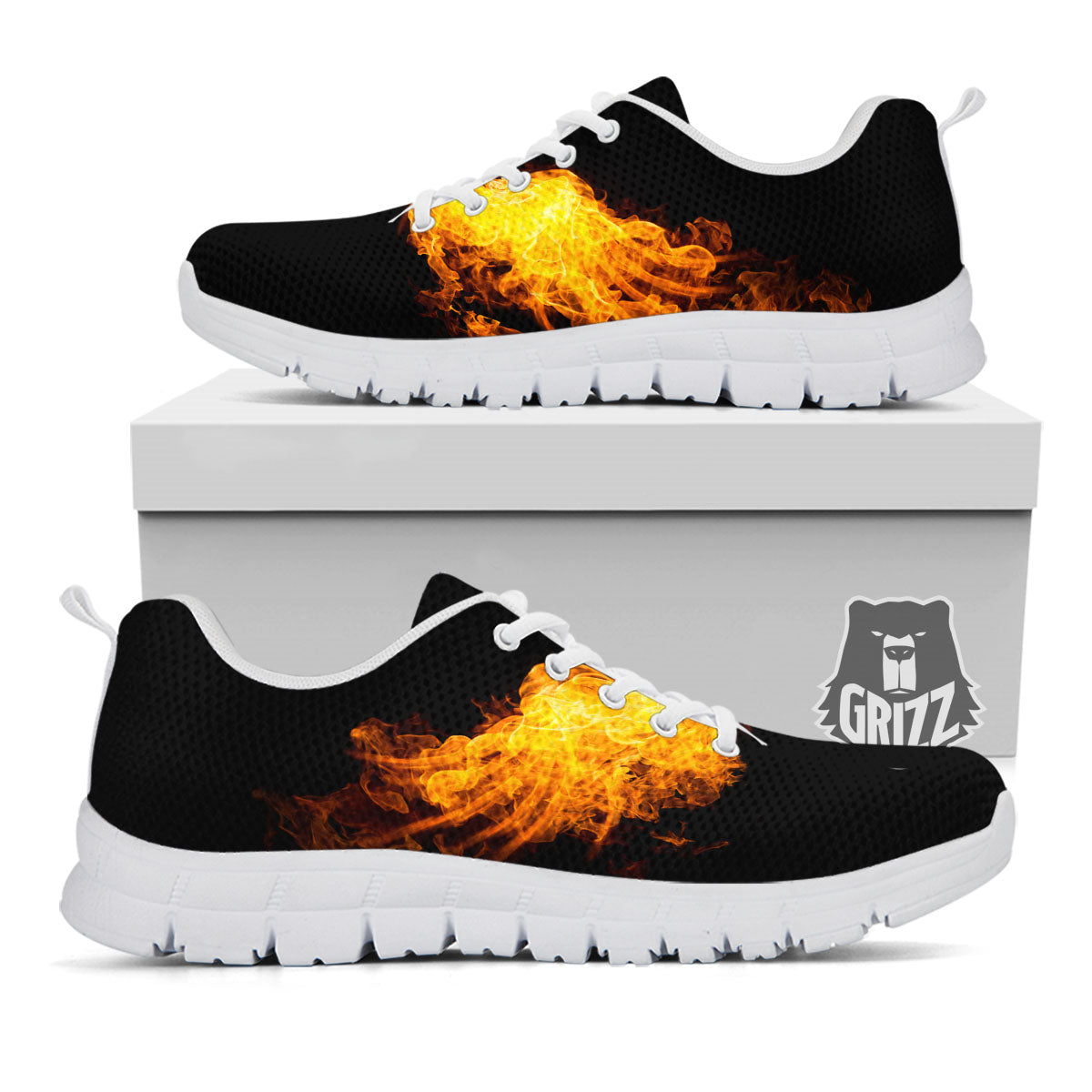 Wings Flame Print White Sneaker-grizzshop