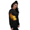 Wings Flame Print Women's Bomber Jacket-grizzshop