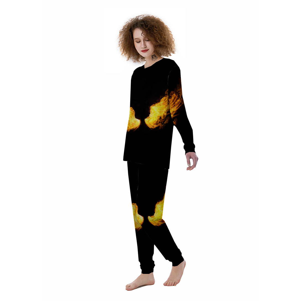 Wings Flame Print Women's Pajamas-grizzshop