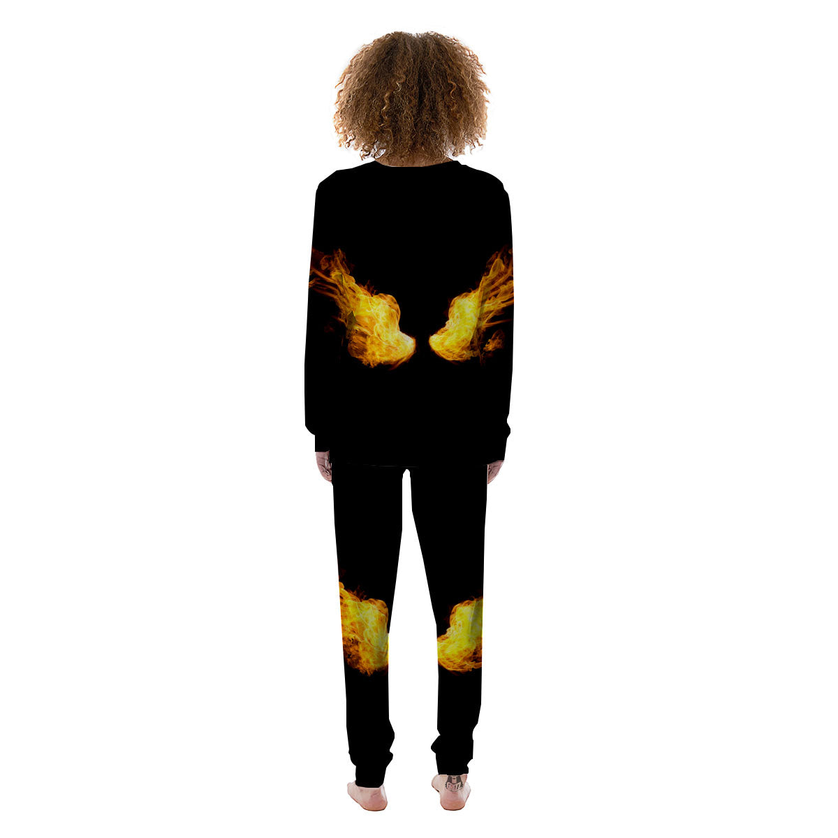 Wings Flame Print Women's Pajamas-grizzshop