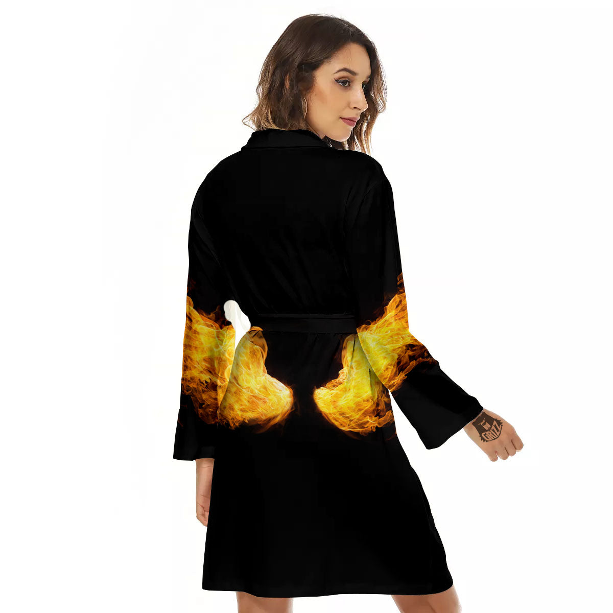 Wings Flame Print Women's Robe-grizzshop