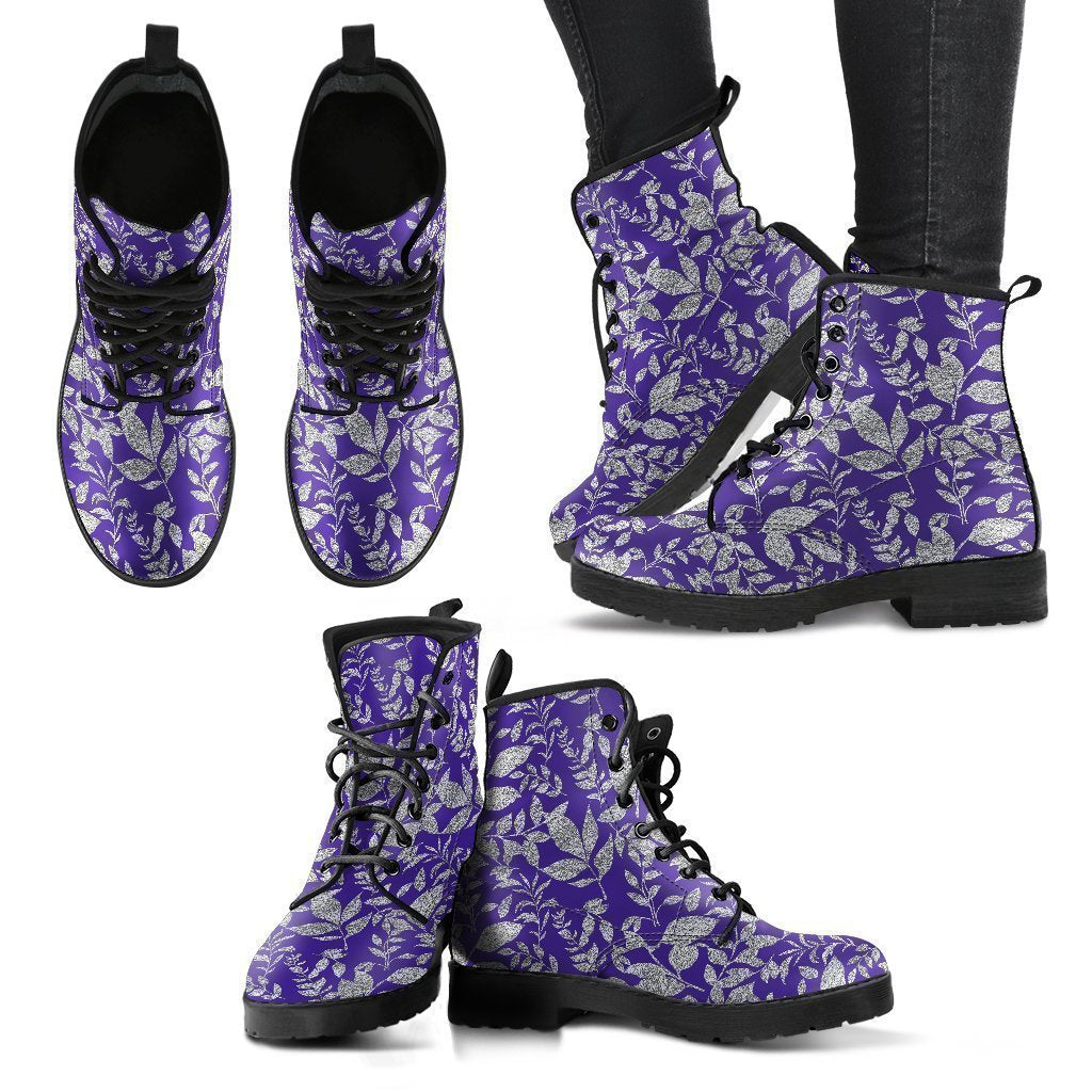 Winter Flowers Women's Leather Boots-grizzshop