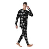 Witch And Ghost Black White Print Pattern Men's Pajamas-grizzshop