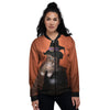 Witch Cat Halloween Cute Print Women's Bomber Jacket-grizzshop