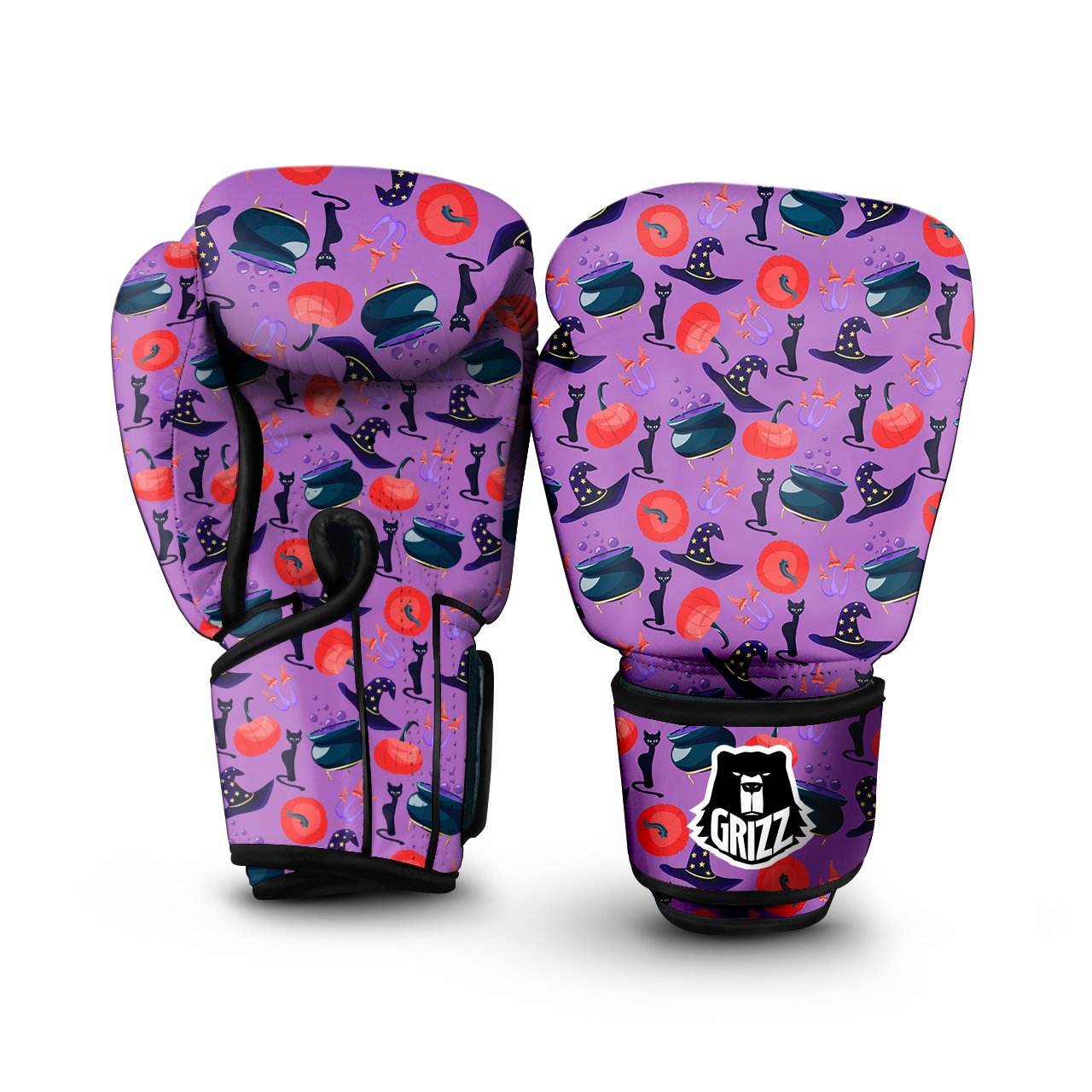 Witch Cauldron Halloween Print Pattern Boxing Gloves-grizzshop