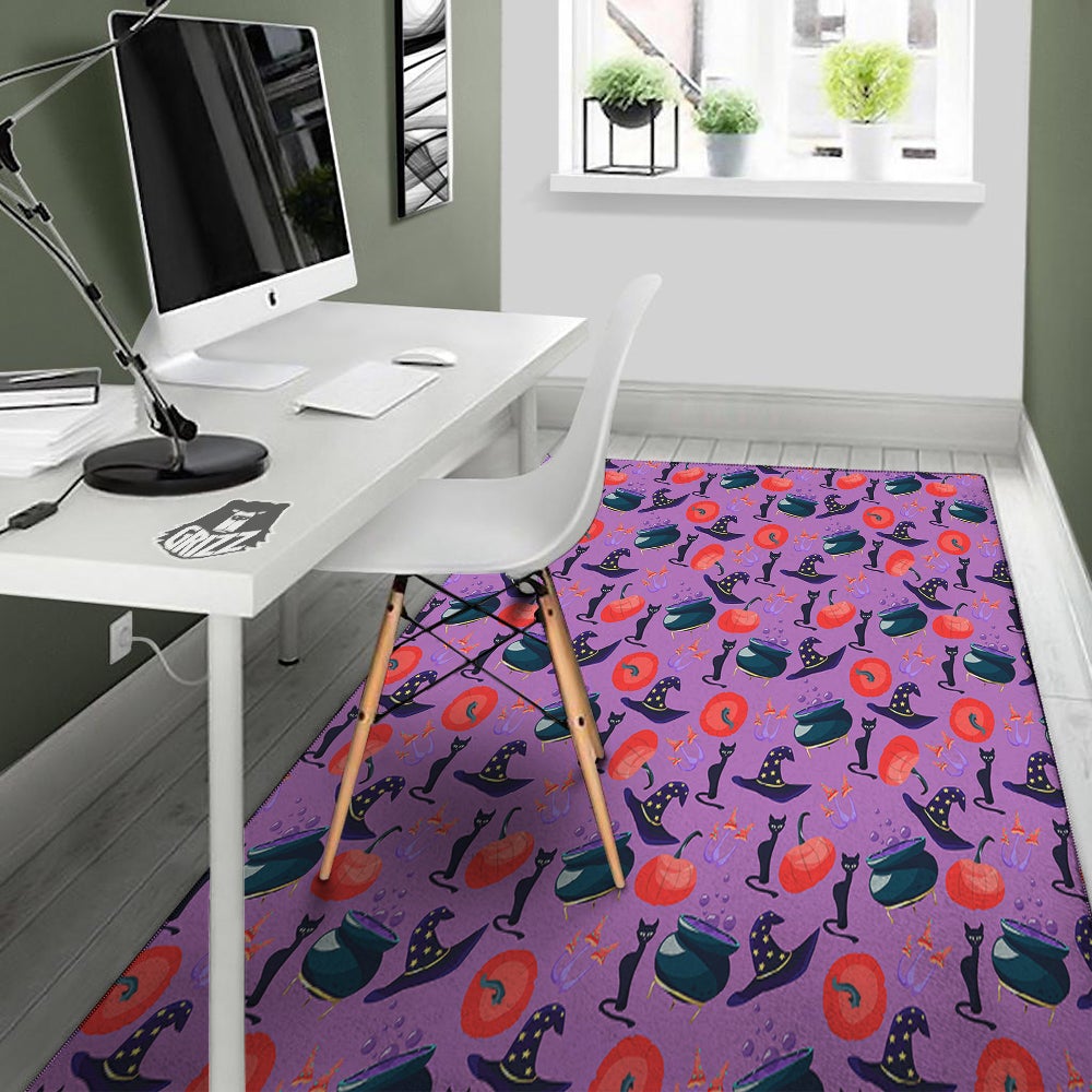 Witch Cauldron Halloween Print Pattern Floor Mat-grizzshop