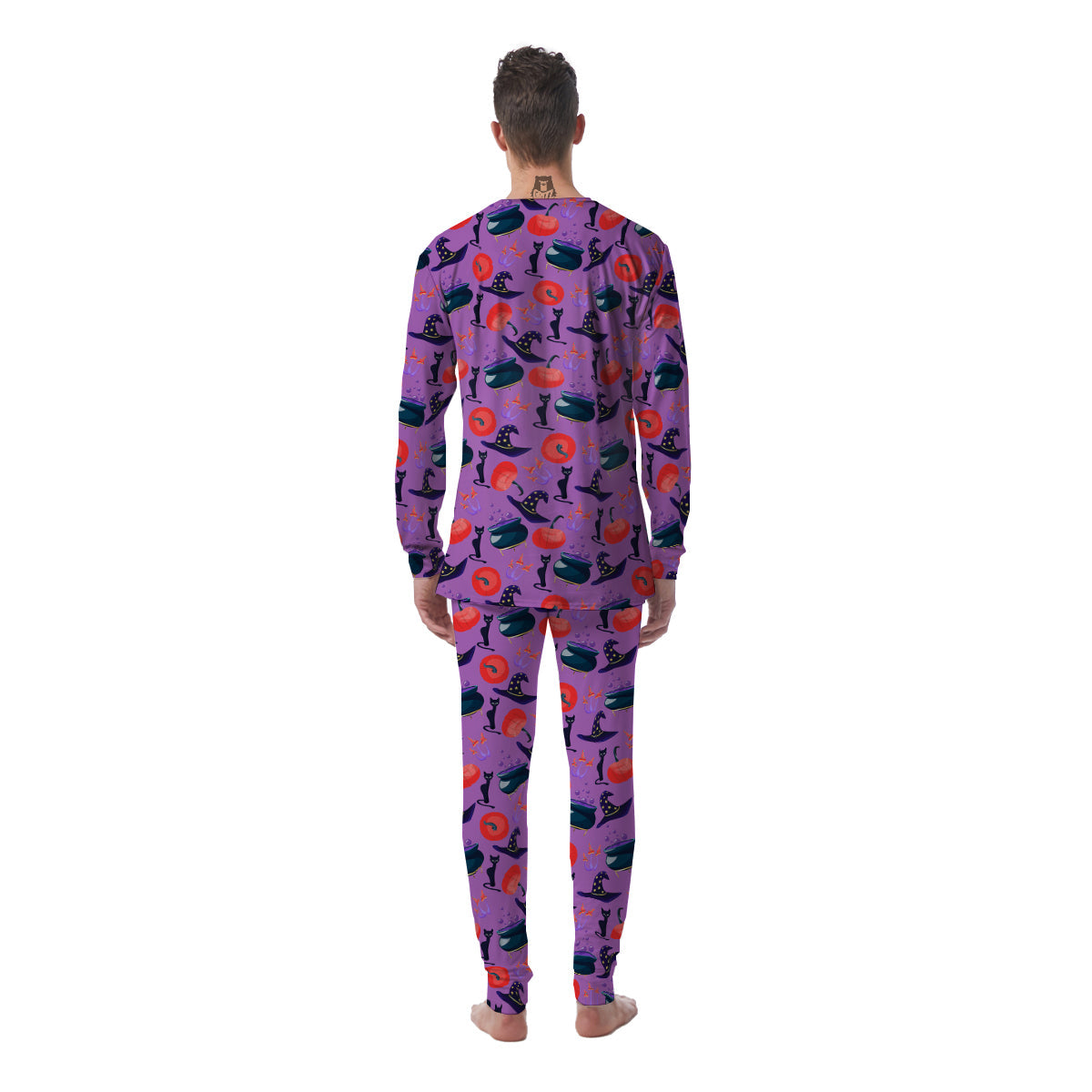 Witch Cauldron Halloween Print Pattern Men's Pajamas-grizzshop