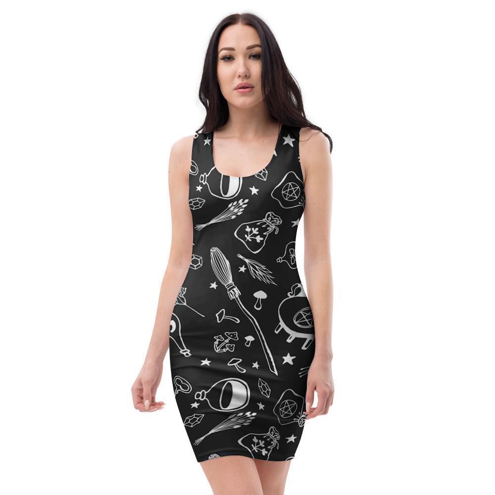 Witch Gothic Bodycon Dress-grizzshop