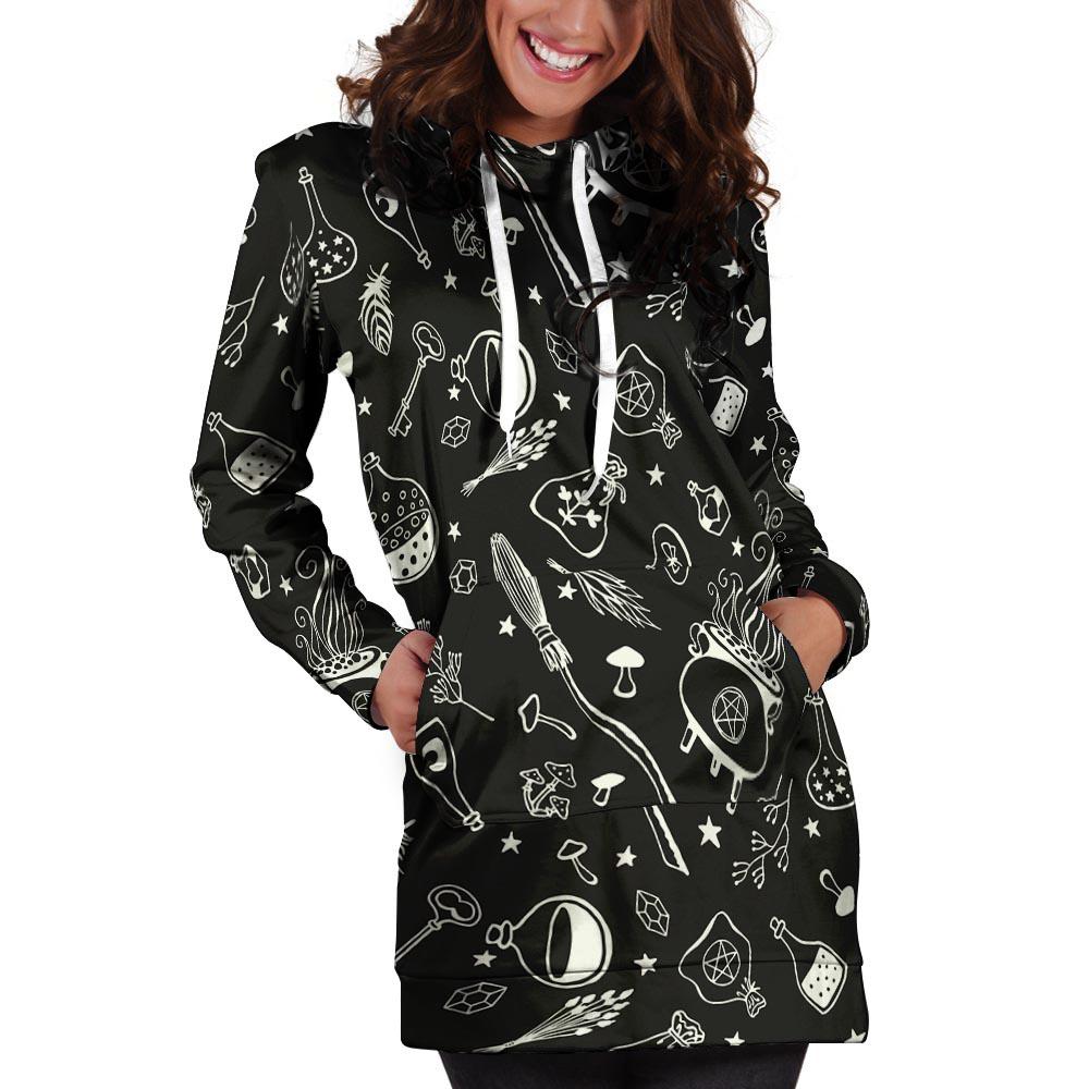 Witch Gothic Hoodie Dress-grizzshop