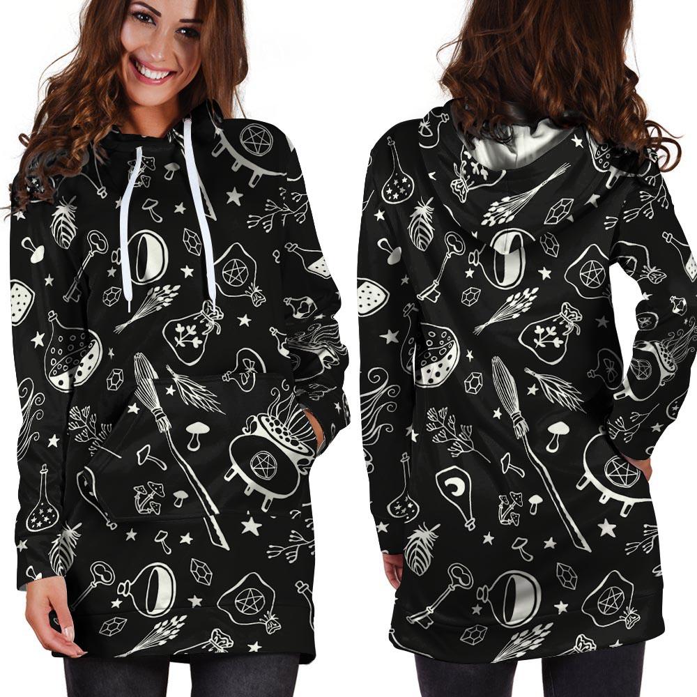 Witch Gothic Hoodie Dress-grizzshop
