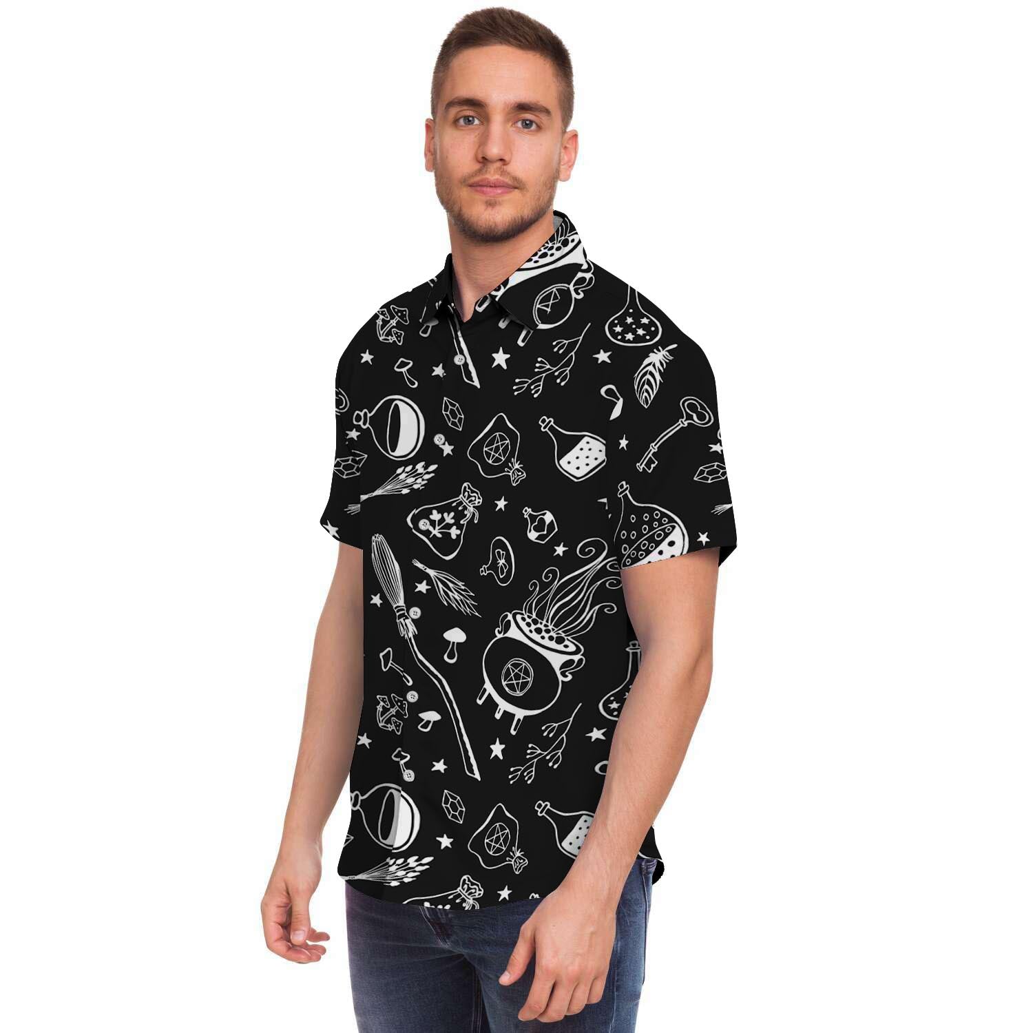 Witch Gothic Men's Short Sleeve Shirt-grizzshop