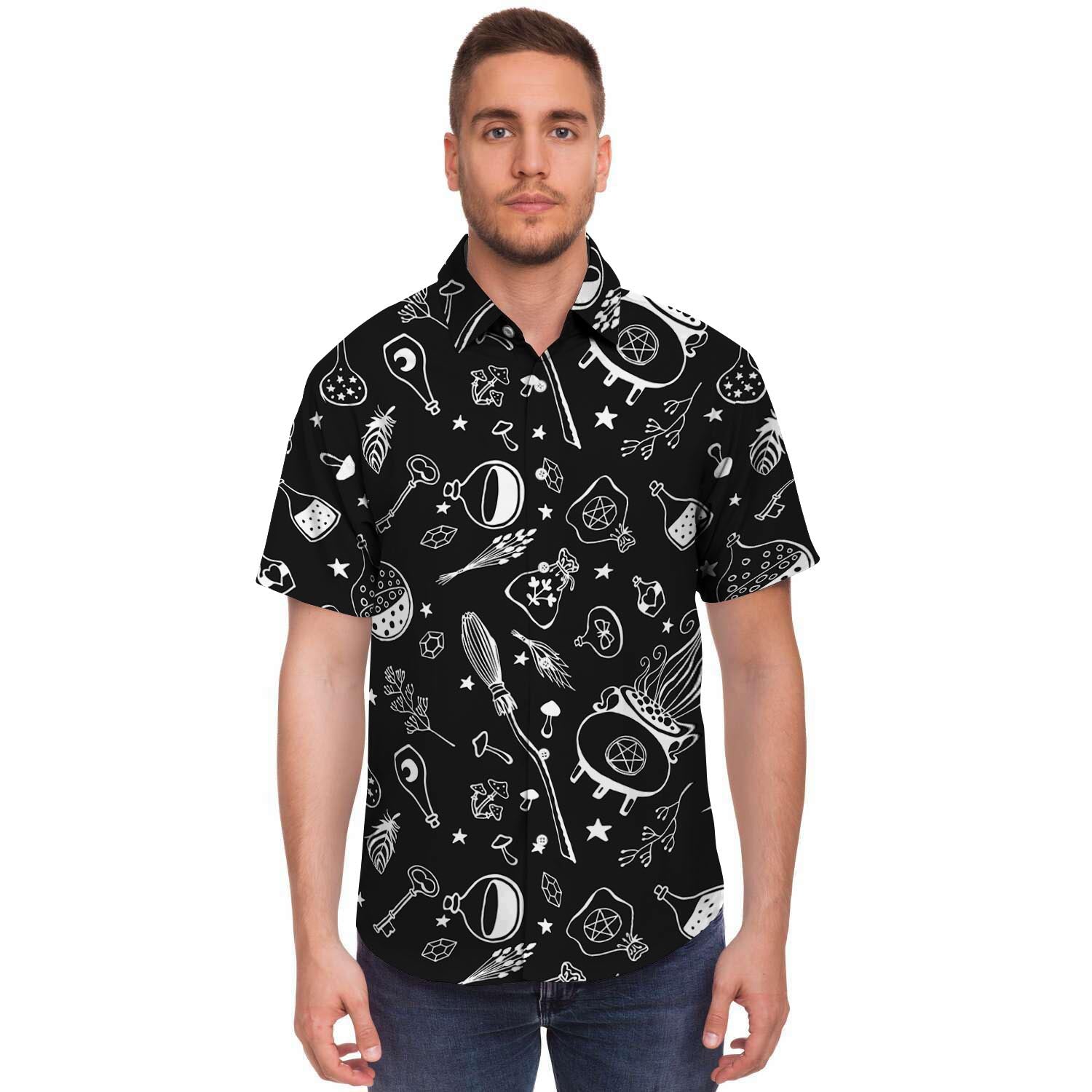 Witch Gothic Men's Short Sleeve Shirt-grizzshop