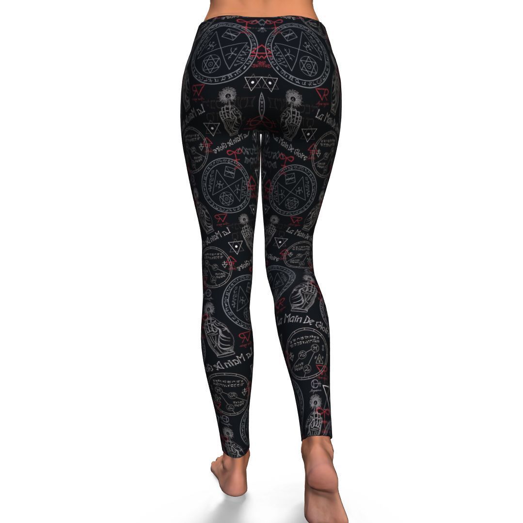 Witch Gothic Wiccan Pagan Pattern Print Pattern Women Leggings-grizzshop