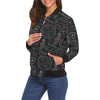 Witch Gothic Wiccan Pagan Pattern Print Women Casual Bomber Jacket-grizzshop