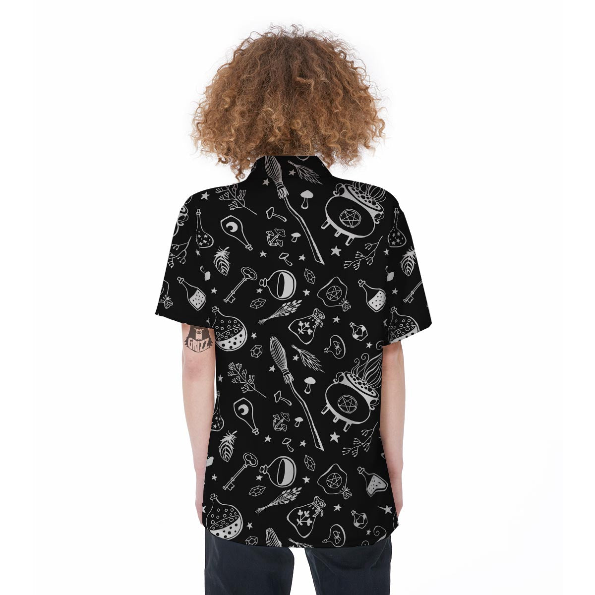 Witch Gothic Women's Short Sleeve Shirts-grizzshop