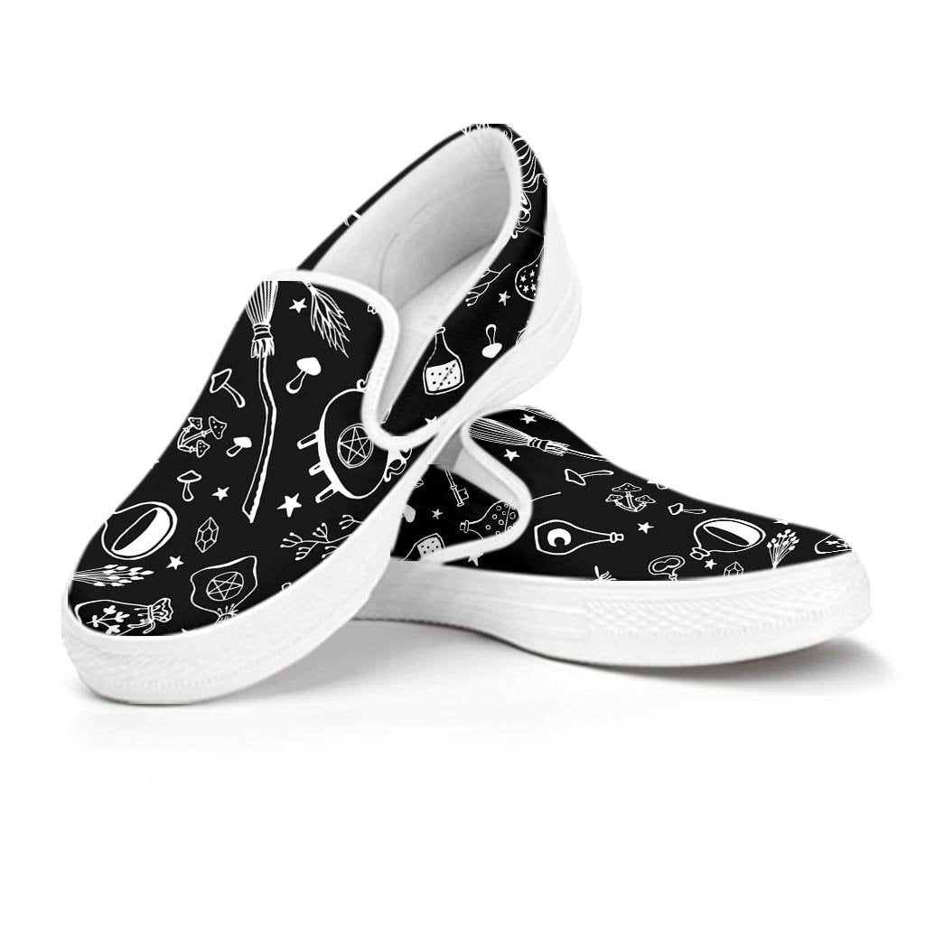 Witch Gothic Women's Slip On Sneakers-grizzshop