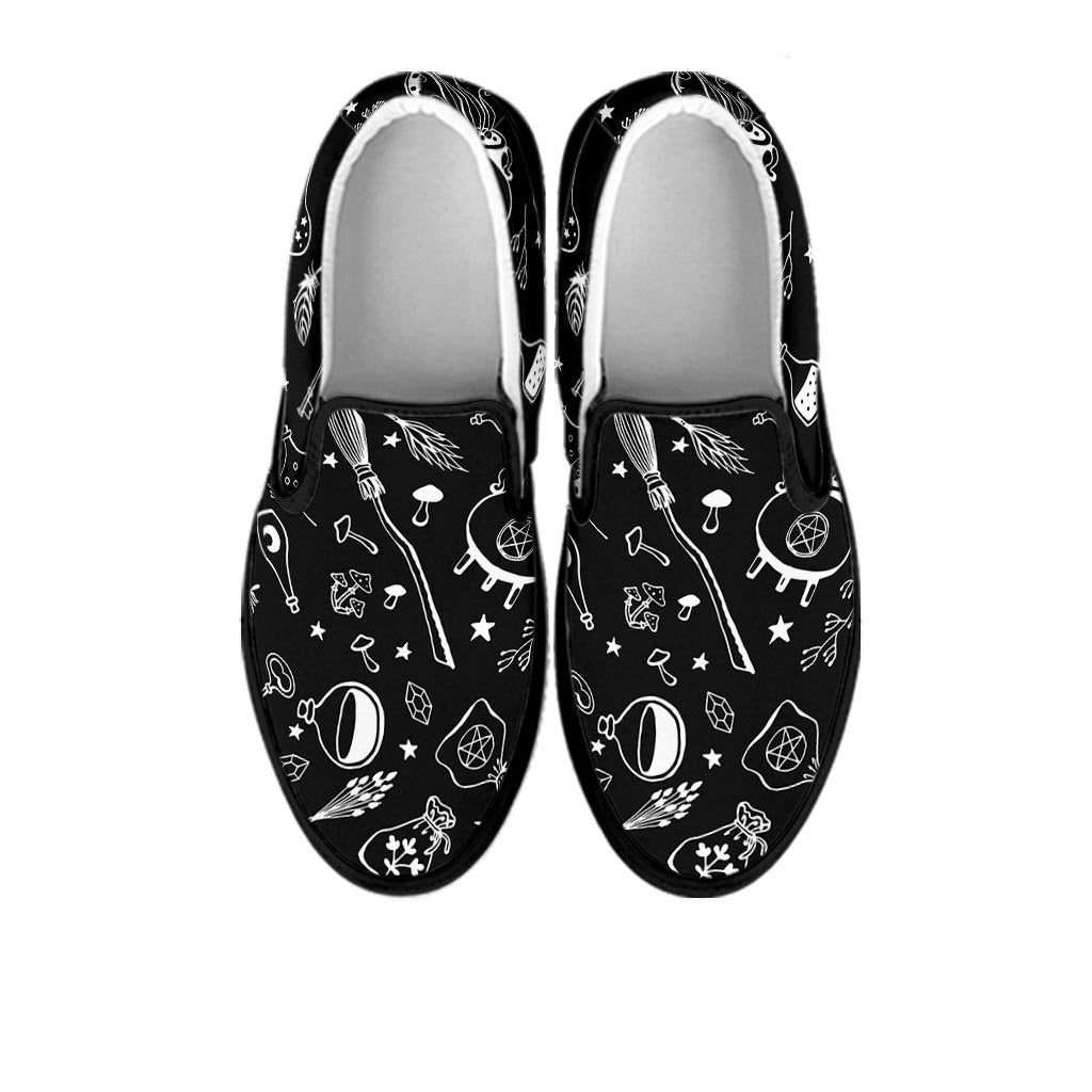 Witch Gothic Women's Slip On Sneakers-grizzshop