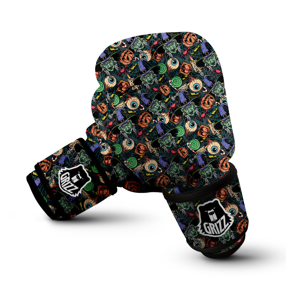 Witch Halloween Elements Print Pattern Boxing Gloves-grizzshop