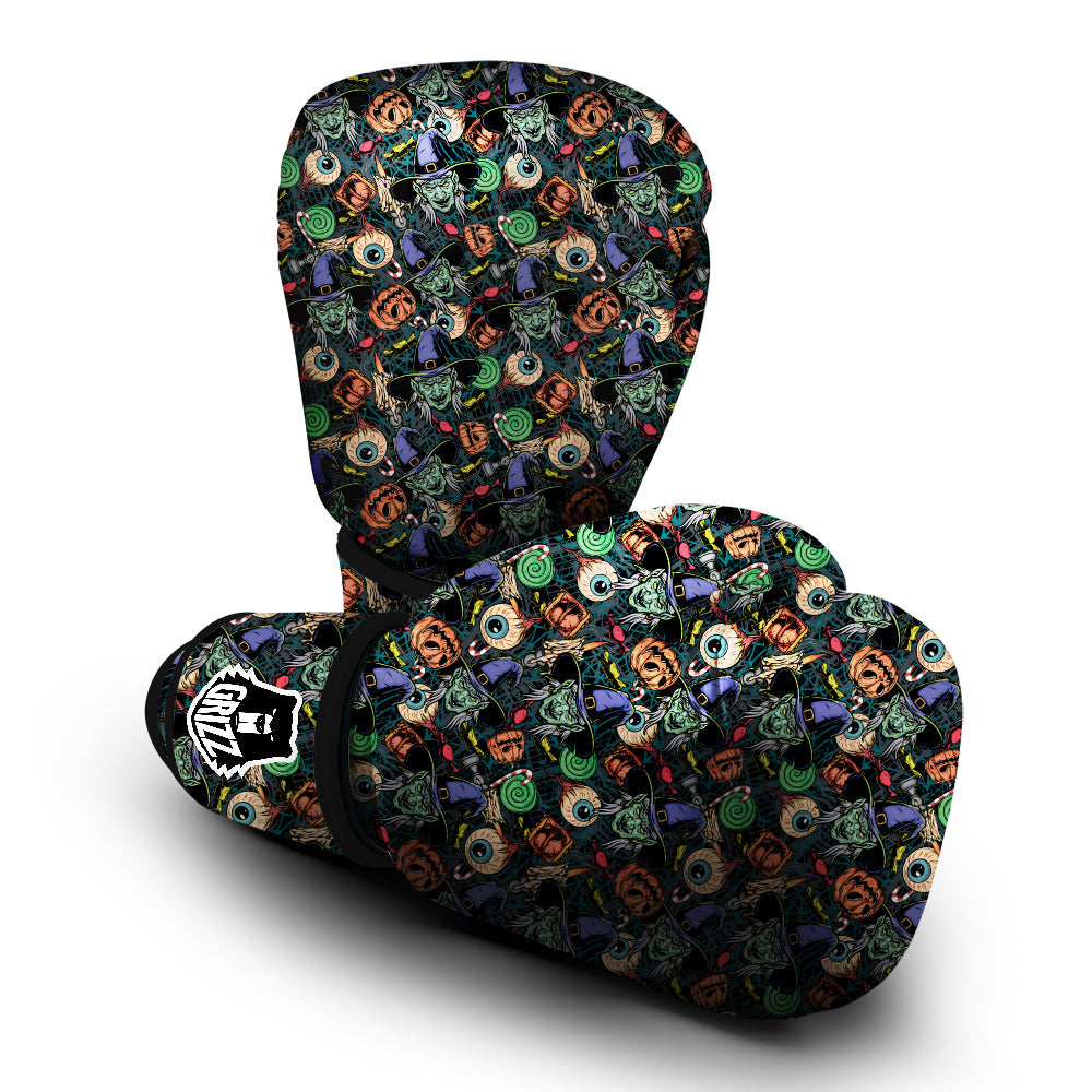 Witch Halloween Elements Print Pattern Boxing Gloves-grizzshop