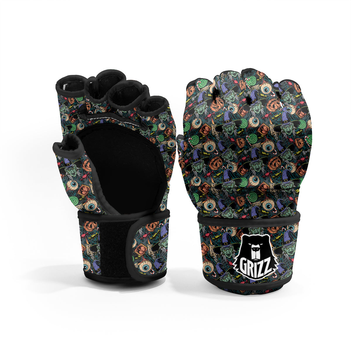 Witch Halloween Elements Print Pattern MMA Gloves-grizzshop