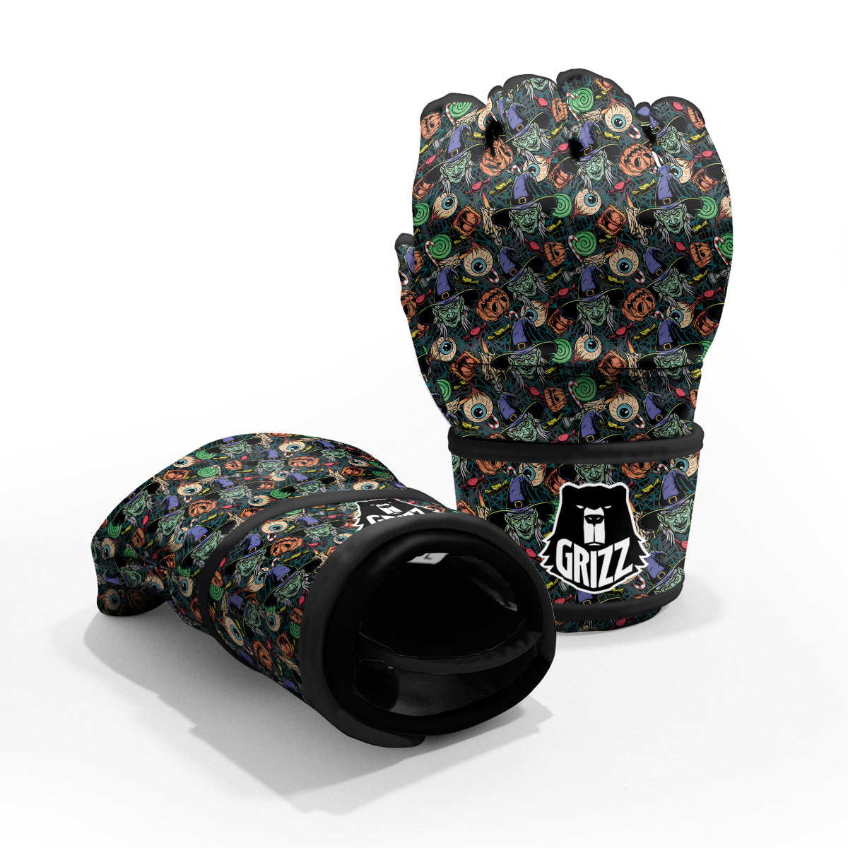 Witch Halloween Elements Print Pattern MMA Gloves-grizzshop