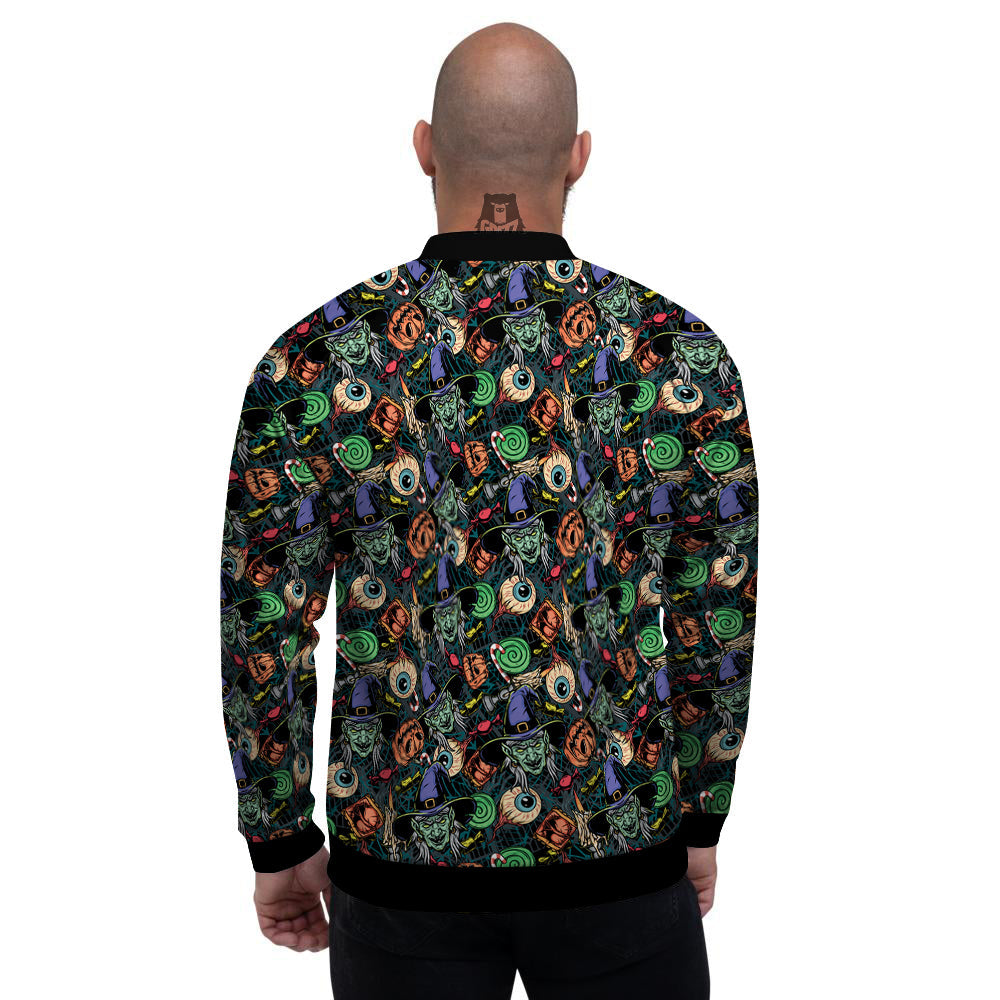 Witch Halloween Elements Print Pattern Men's Bomber Jacket-grizzshop