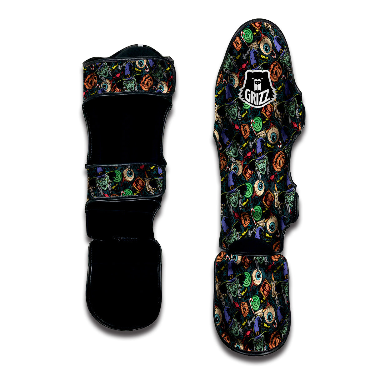 Witch Halloween Elements Print Pattern Muay Thai Shin Guards-grizzshop