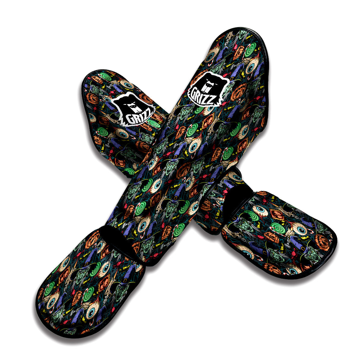 Witch Halloween Elements Print Pattern Muay Thai Shin Guards-grizzshop
