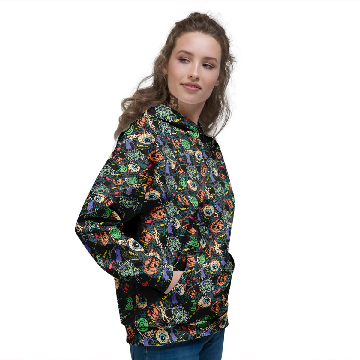 Witch Halloween Elements Print Pattern Women's Hoodie-grizzshop