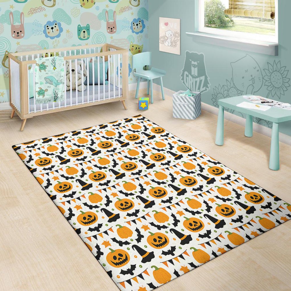 Witch Hat Halloween Print Pattern Floor Mat-grizzshop
