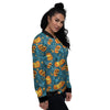 Witch Hat Pumpkin Print Pattern Women's Bomber Jacket-grizzshop