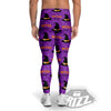 Witch Hat Purple Halloween Print Pattern Men's Leggings-grizzshop