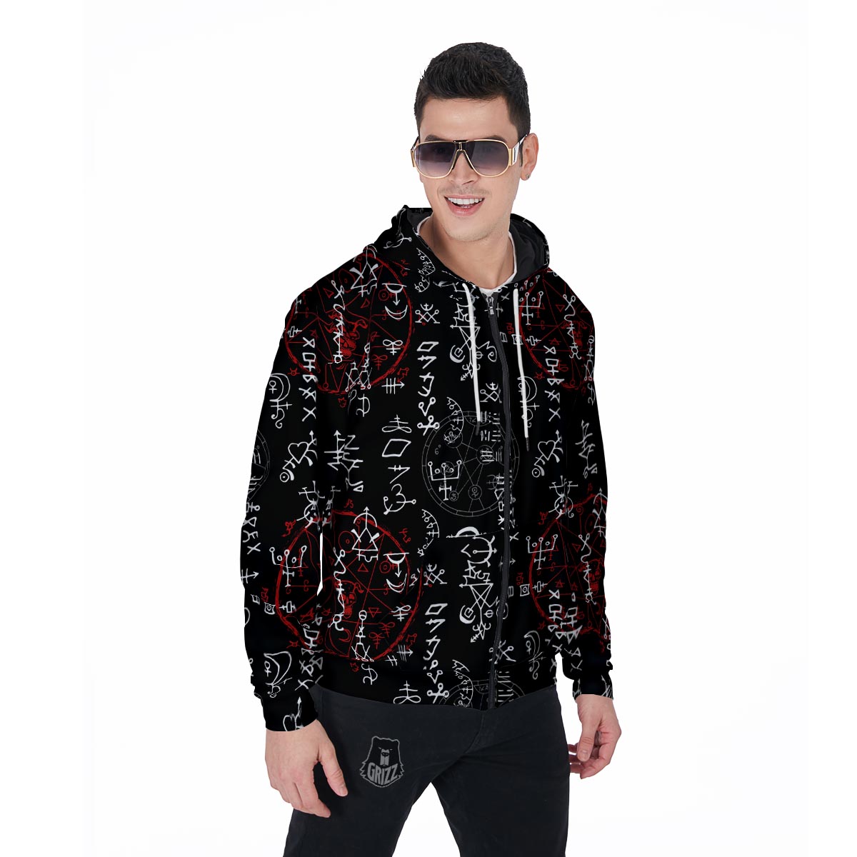 Witch Men's Zip Up Hoodie-grizzshop