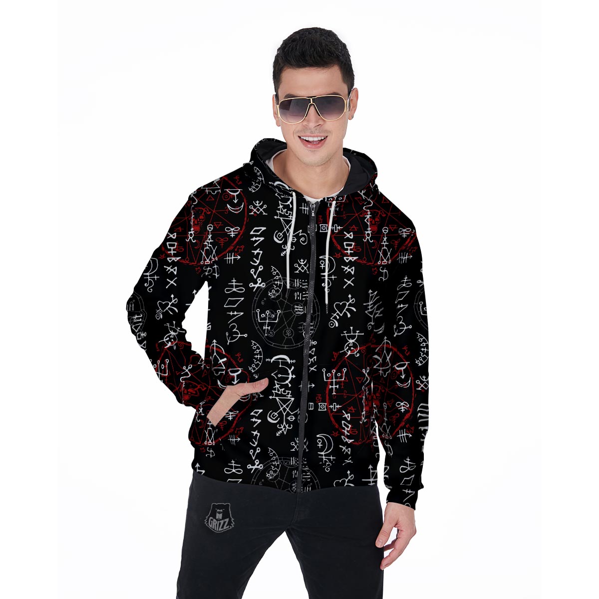Witch Men's Zip Up Hoodie-grizzshop