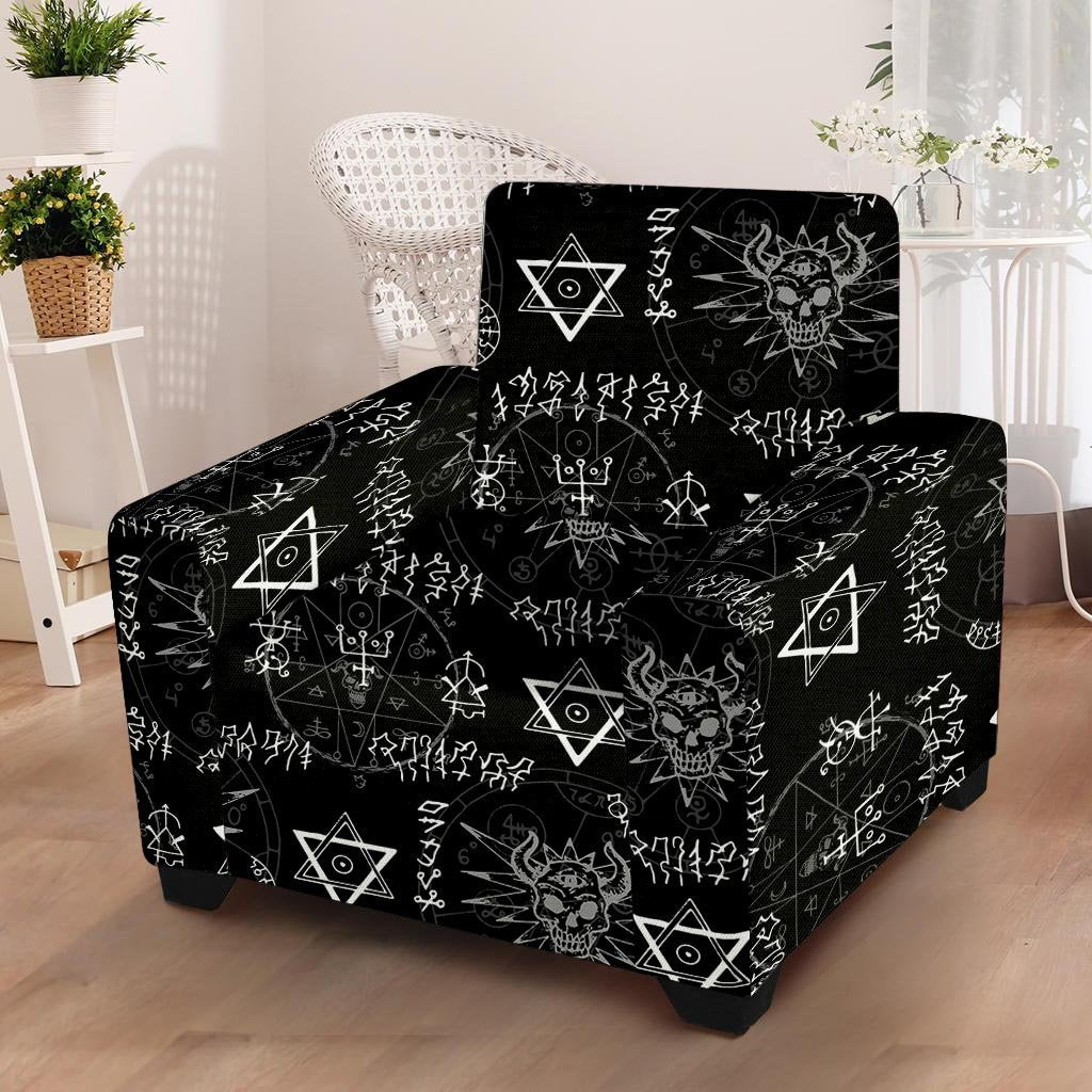 Witch Sign Print Armchair Cover-grizzshop