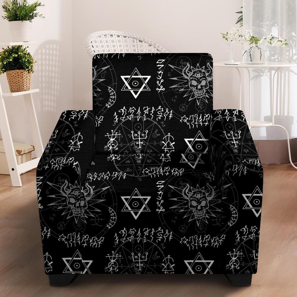 Witch Sign Print Armchair Cover-grizzshop