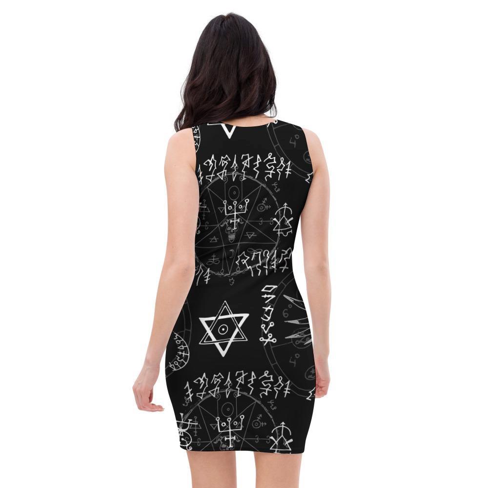 Witch Sign Print Bodycon Dress-grizzshop