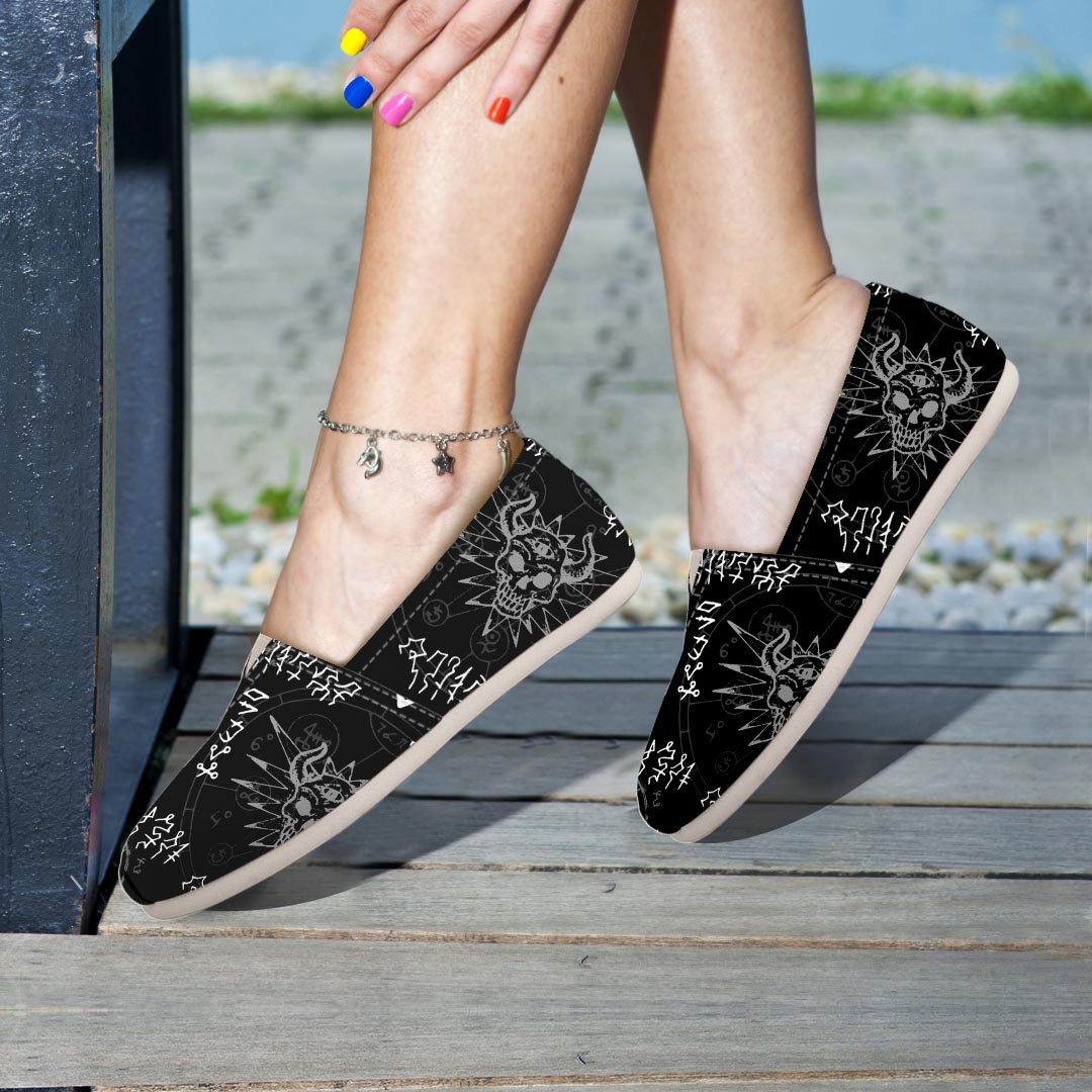 Witch Sign Print Canvas Shoes-grizzshop