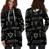 Witch Sign Print Hoodie Dress-grizzshop