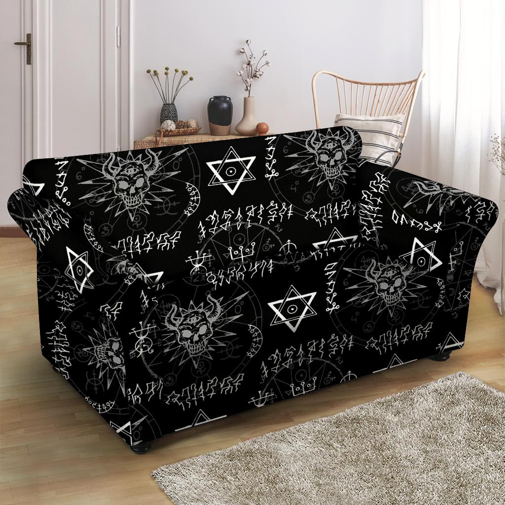 Witch Sign Print Loveseat Cover-grizzshop