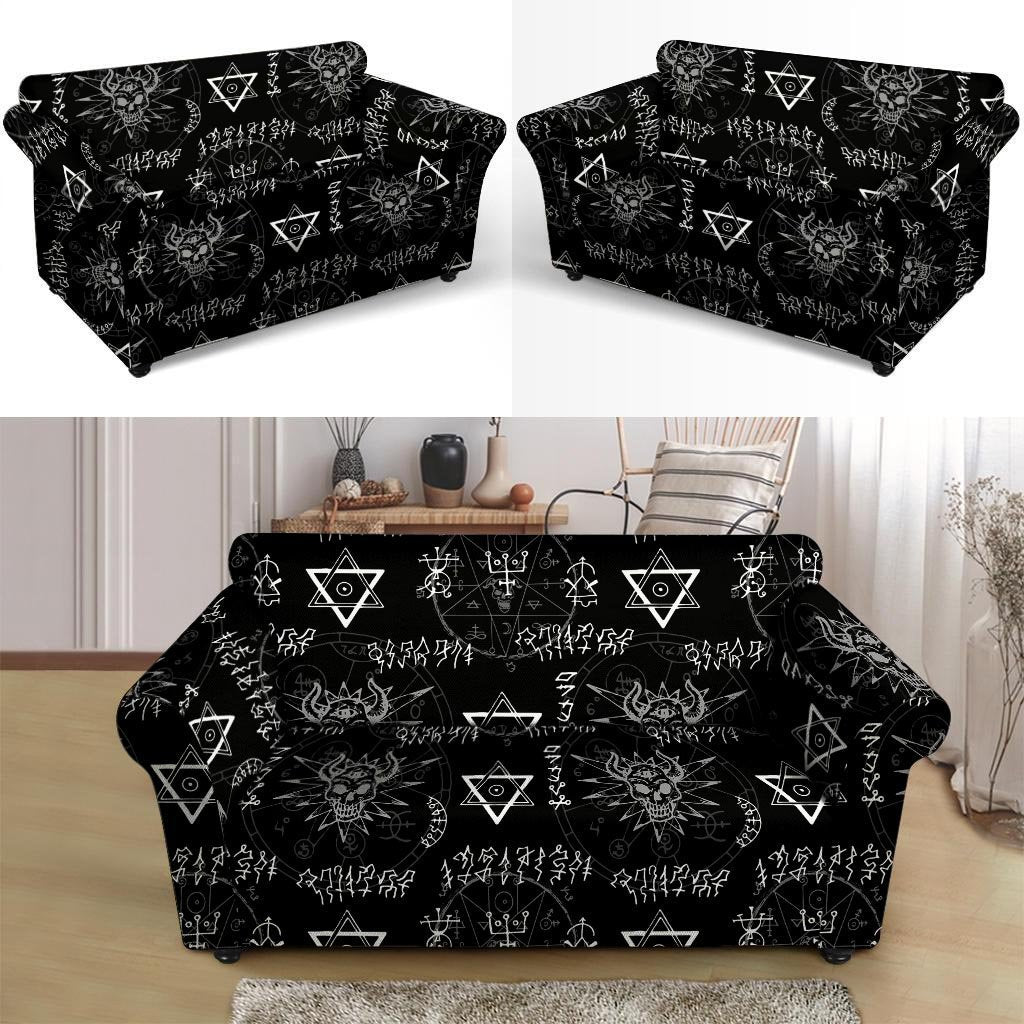 Witch Sign Print Loveseat Cover-grizzshop