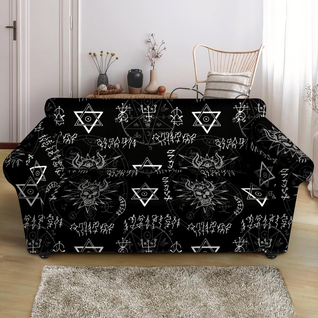 Witch Sign Print Loveseat Cover-grizzshop