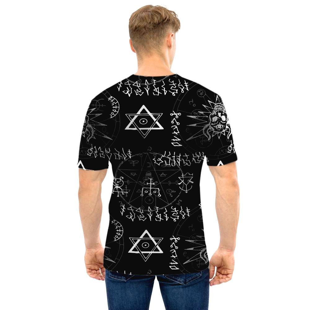 Witch Sign Print Men T Shirt-grizzshop