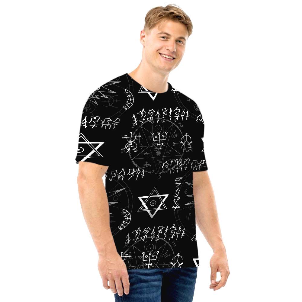 Witch Sign Print Men T Shirt-grizzshop