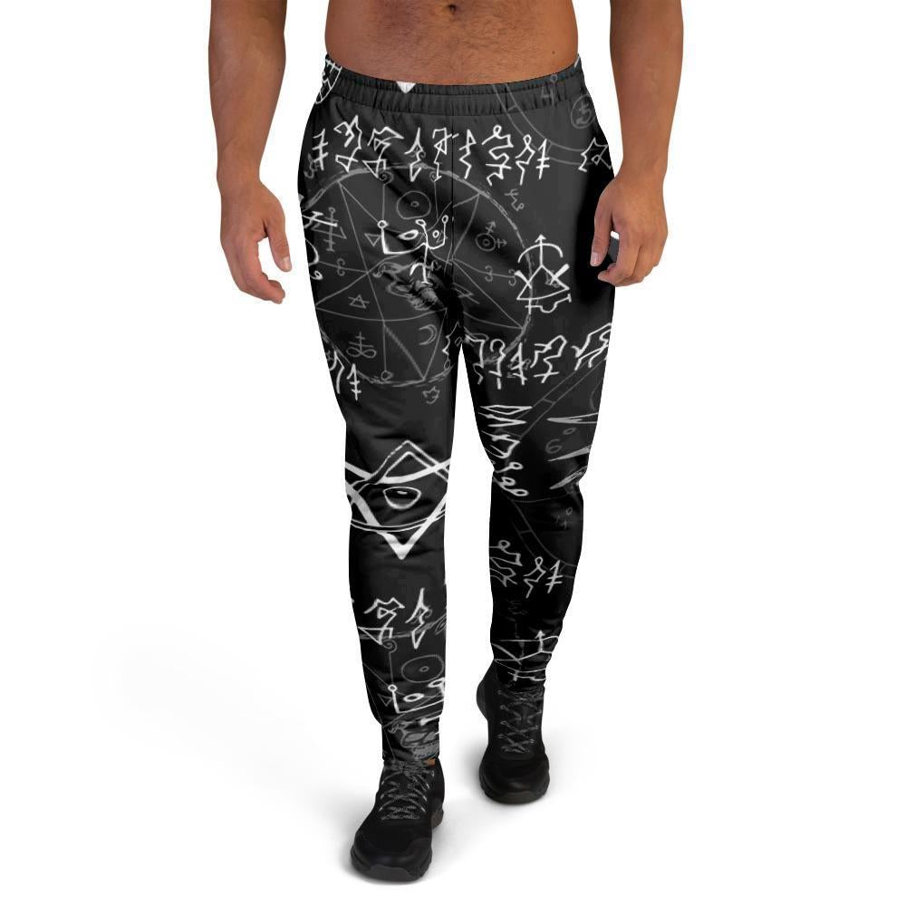 Witch Sign Print Men's Joggers-grizzshop