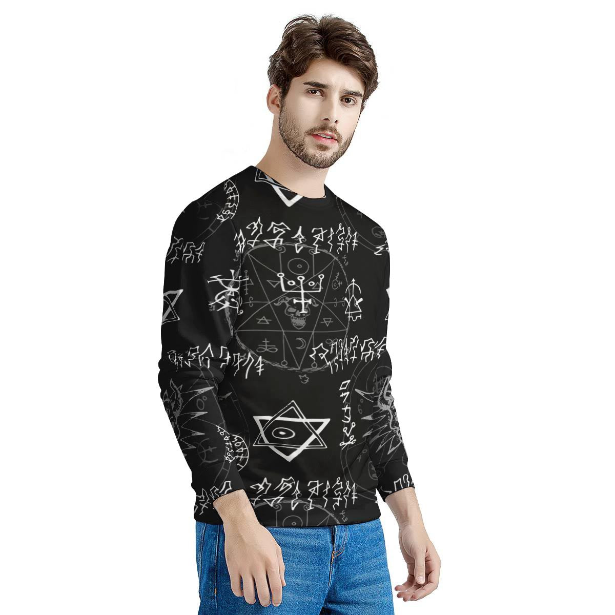 Witch Sign Print Men's Sweatshirt-grizzshop