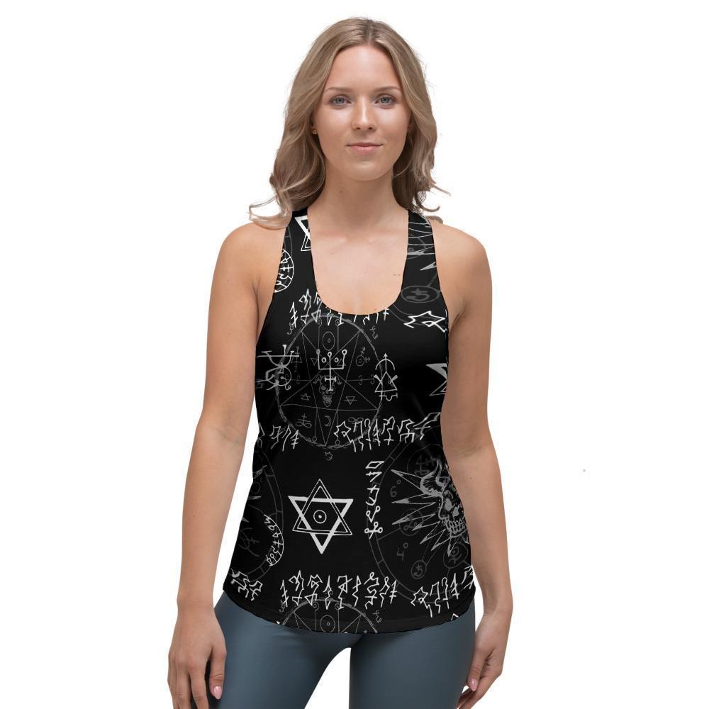 Witch Sign Print Women's Racerback Tank Top-grizzshop