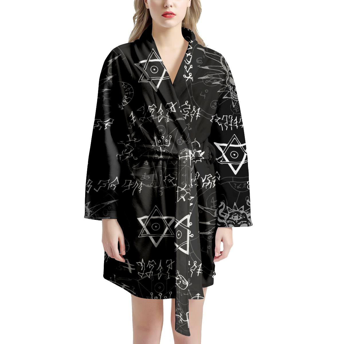 Witch Sign Print Women's Robe-grizzshop