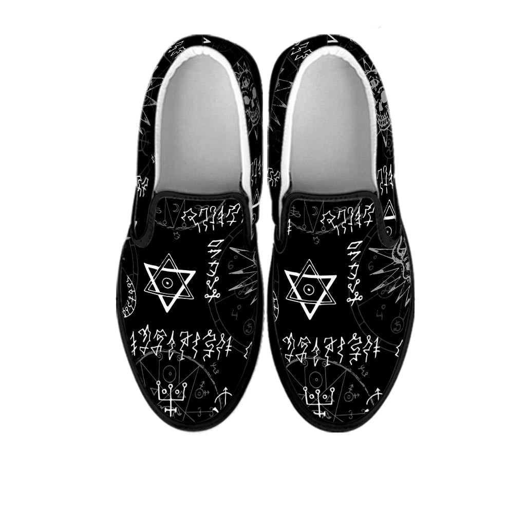 Witch Sign Print Women's Slip On Sneakers-grizzshop