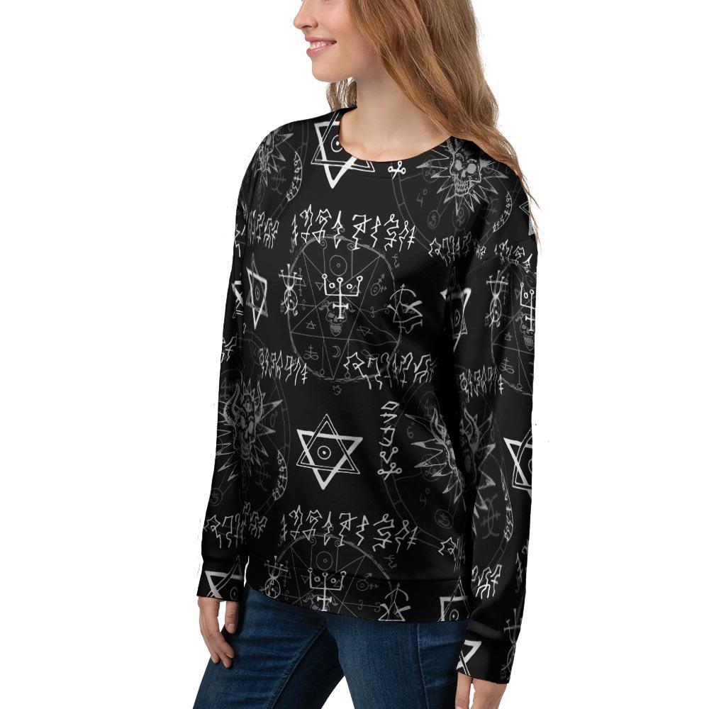 Witch Sign Print Women's Sweatshirt-grizzshop